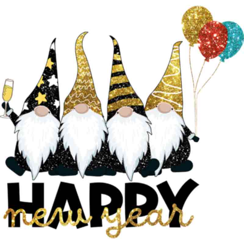 Gnomes Happy New Year (DTF Transfer)