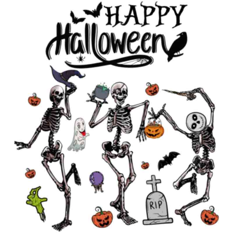 Happy Halloween - Dancing Skeletons (DTF Transfer)
