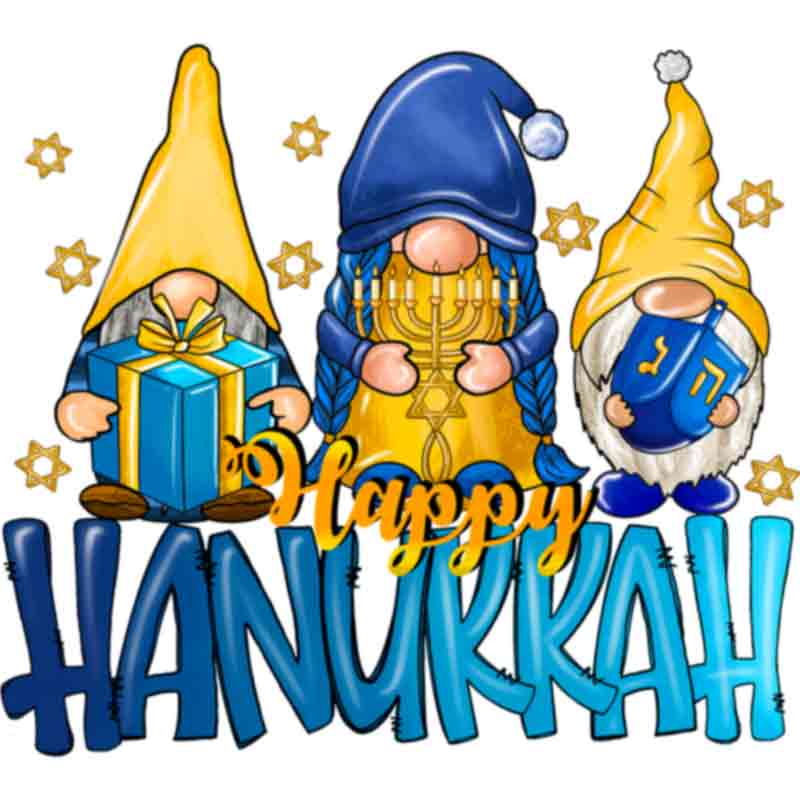 Happy Hanukkah Gnomes (DTF Transfer)
