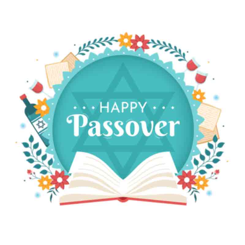 Happy Passover Circle Floral Book (DTF Transfer)