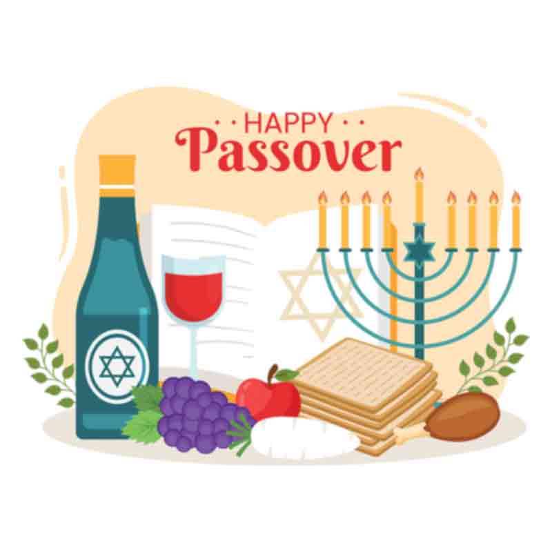 Happy Passover Food and Wine (DTF Transfer)