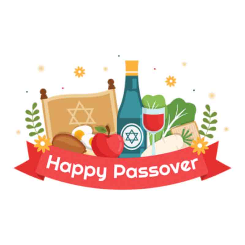 Happy Passover Ribbon Floral (DTF Transfer)