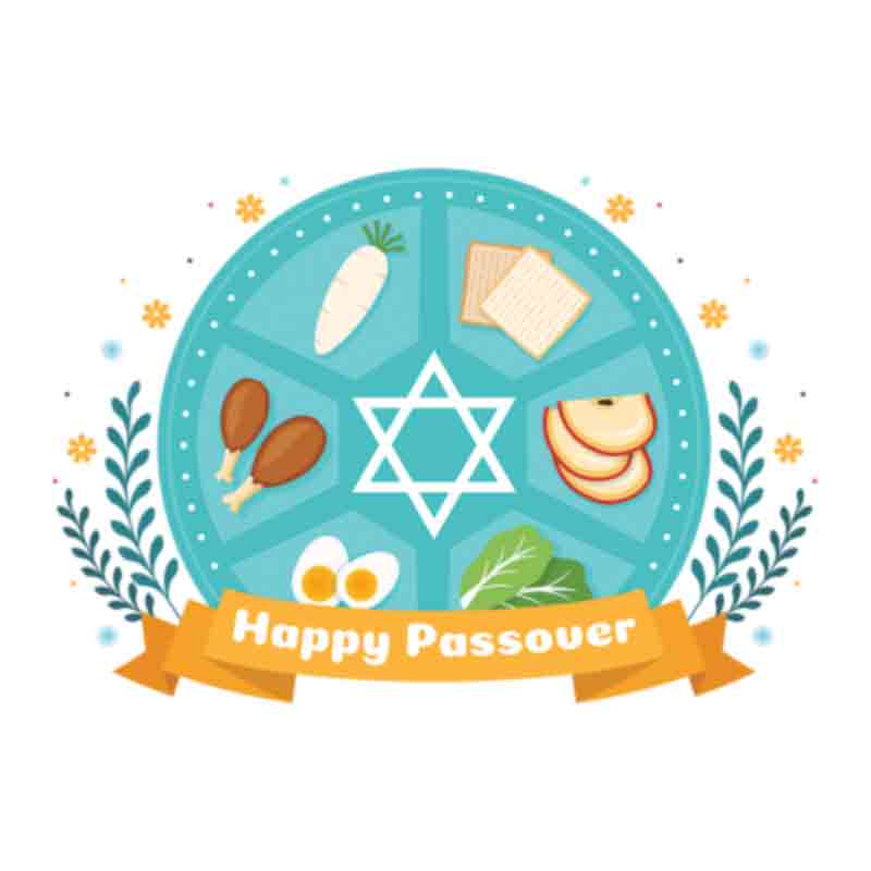 Happy Passover Seder Plate (DTF Transfer)