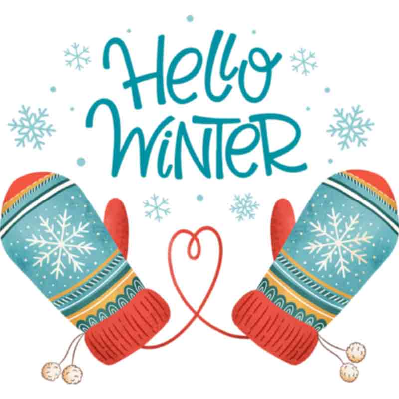 Hello Winter Snowflake Mittens (DTF Transfer)