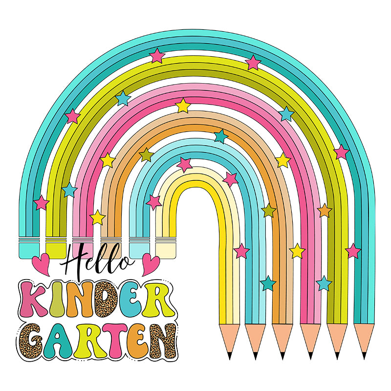 Hello Kindergarten Rainbow (DTF Transfer)