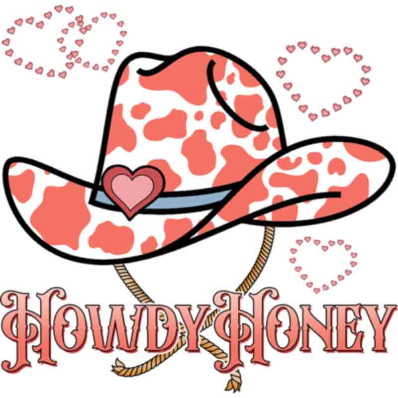 Howdy Honey Cow Print Hat (DTF Transfer)