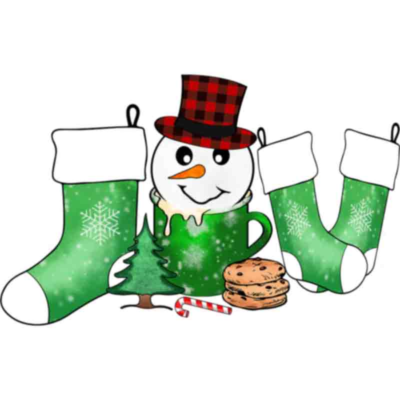 Joy Stocking Snowman (DTF Transfer)