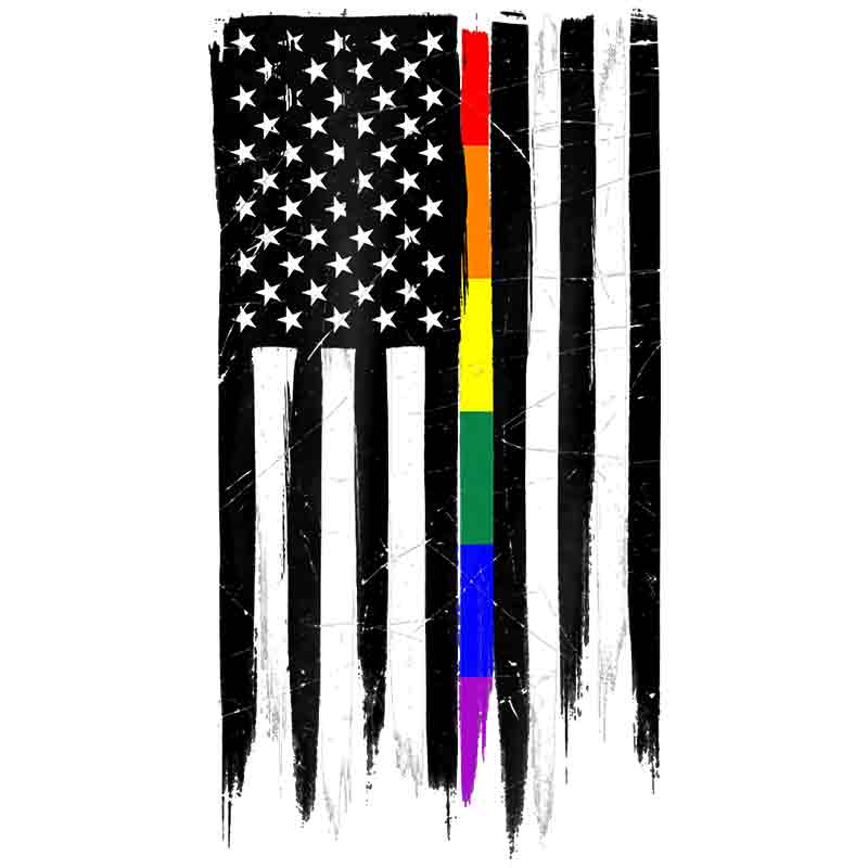 USA Black Scratch Flag 183 (DTF Transfer)