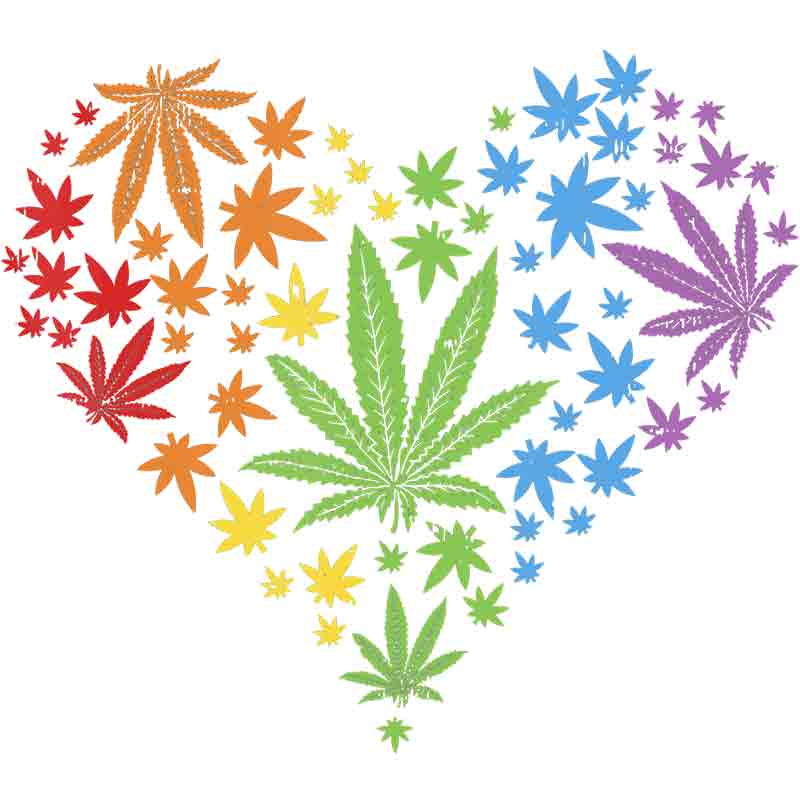 Love Heart And Marijuana/Cannabis Leaf 271 (DTF Transfer)