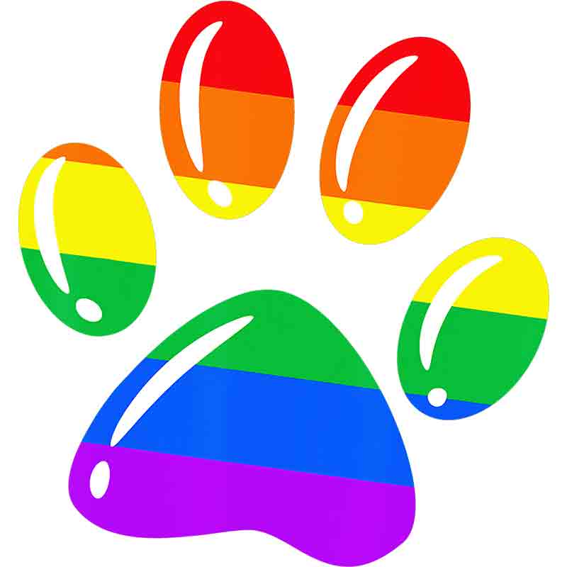 Rainbow Paw Print Sublimation Dog Tags