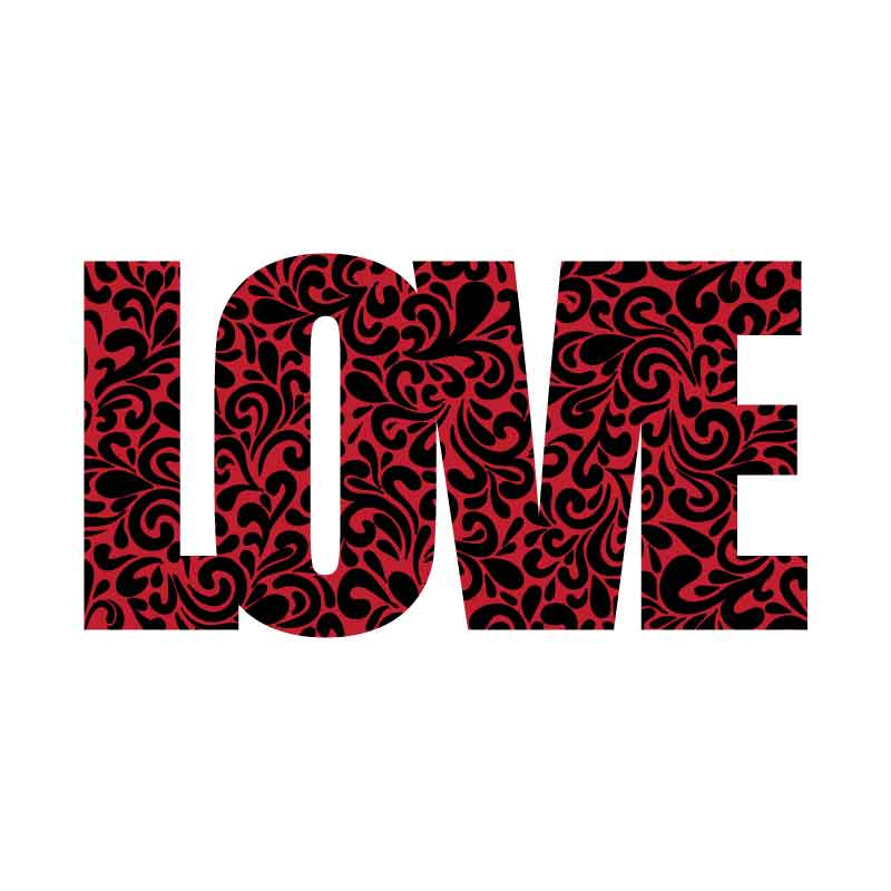 Love with Wavy Pattern SVG