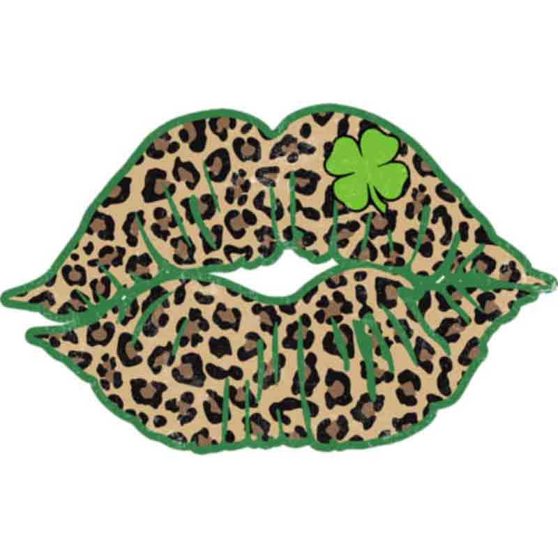 Leopard Shamrock Lips (DTF Transfer)