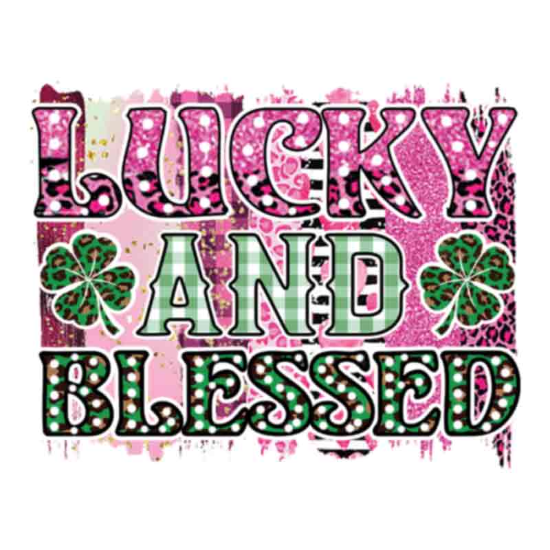 Lucky And Blessed Shamrocks (DTF Transfer)