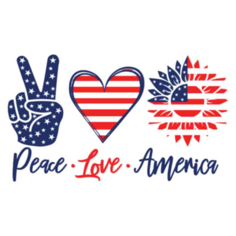 Peace Love America (DTF Transfer)