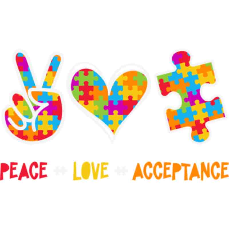 Peace Love Autism Acceptance (DTF Transfer)
