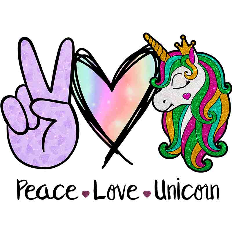 Peace Love Unicorn (DTF Transfer)