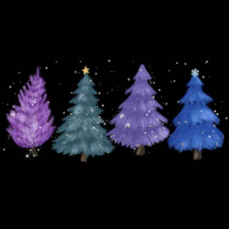 Purple Blue Pine Trees (DTF Transfer)