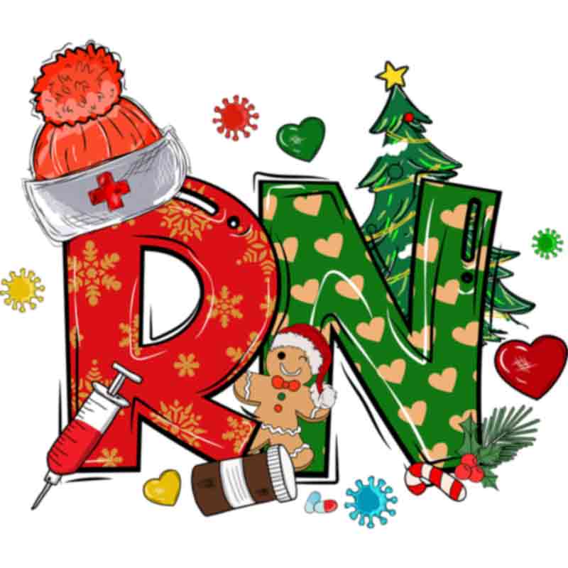 RN Christmas Nurse Merry Christmas (DTF Transfer)