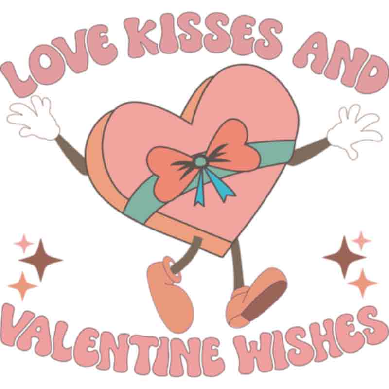 Retro Love Kisses Valentine (DTF Transfer)