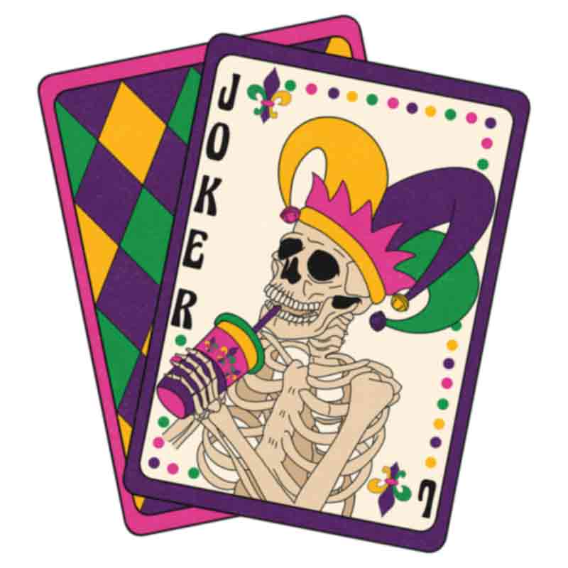 Skeleton Mardi Gras Cards (DTF Transfer)