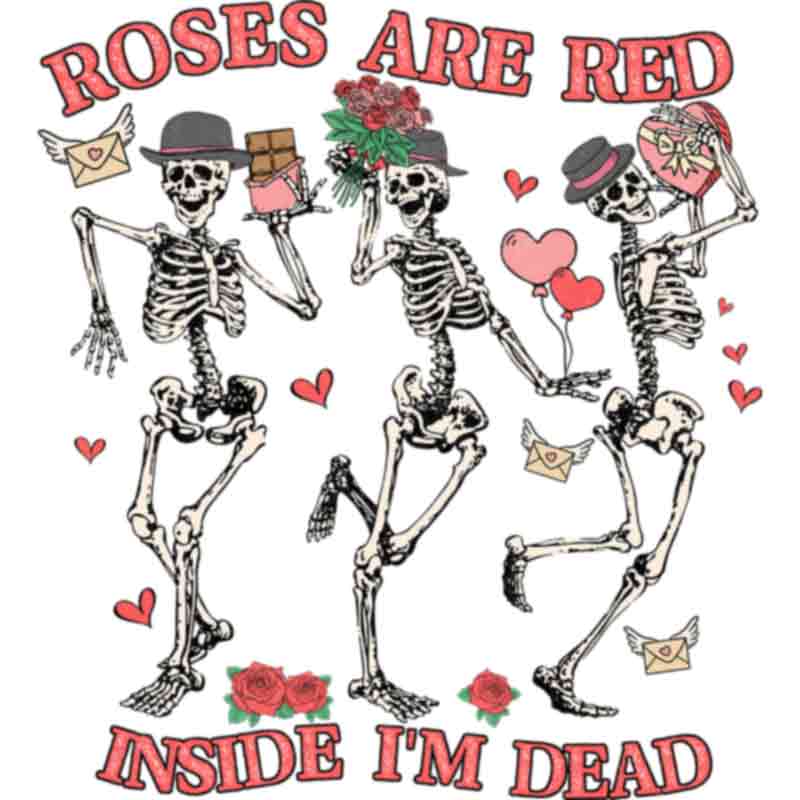 Skeleton Roses Dead (DTF Transfer)