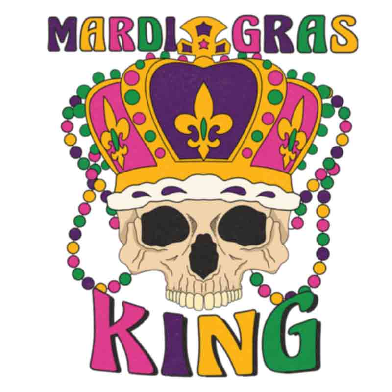 Skull Mardi Gras King (DTF Transfer)