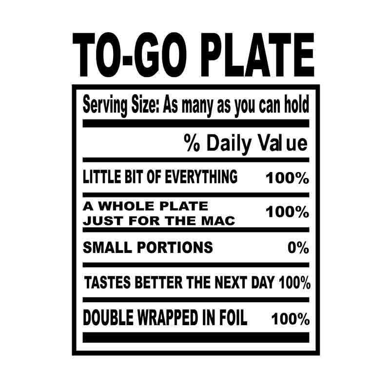 Soul Food Thanksgiving To Go Plate (DTF Transfer)