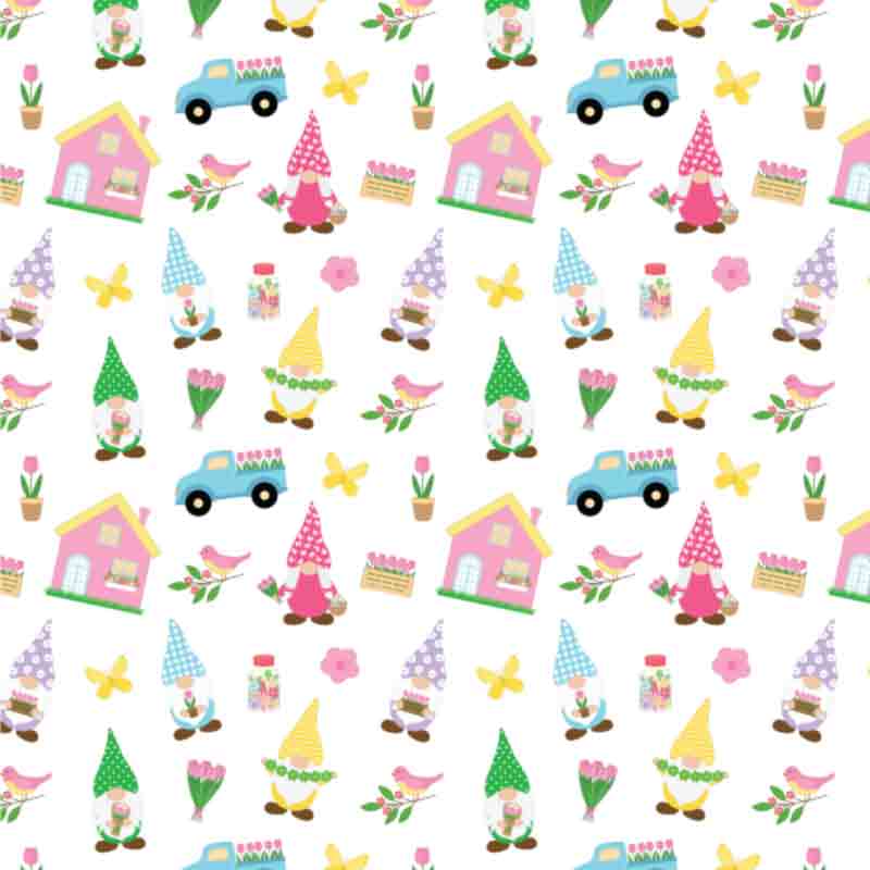 Spring Pattern - Easter Gnome #2 (Sublimation Transfer)