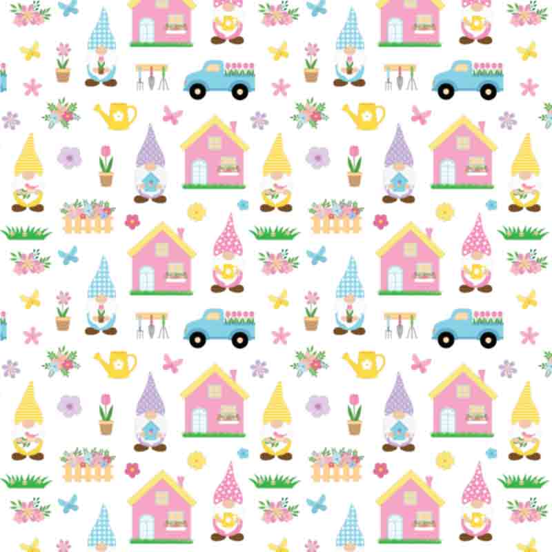 Spring Pattern - Easter Gnome #3 (Sublimation Transfer)