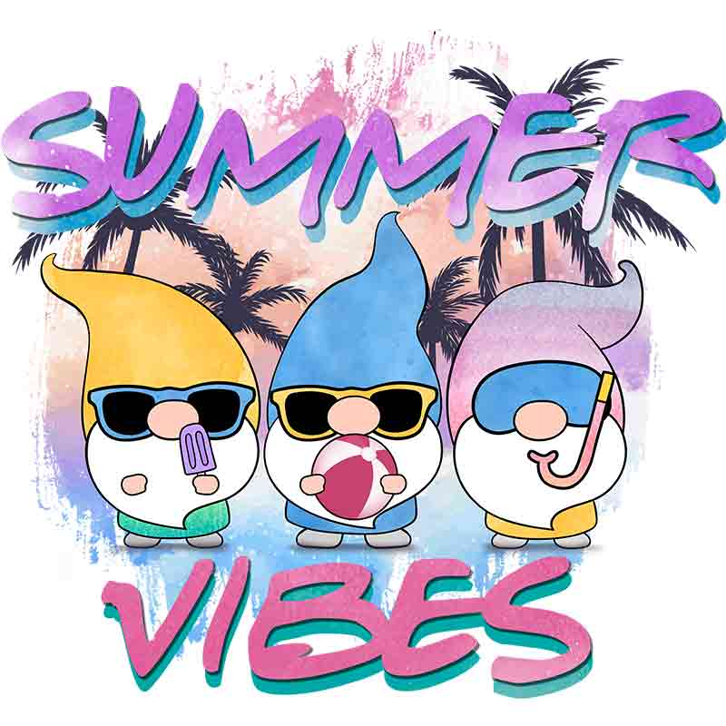 Summer Vibes Gnomes (DTF Transfer)