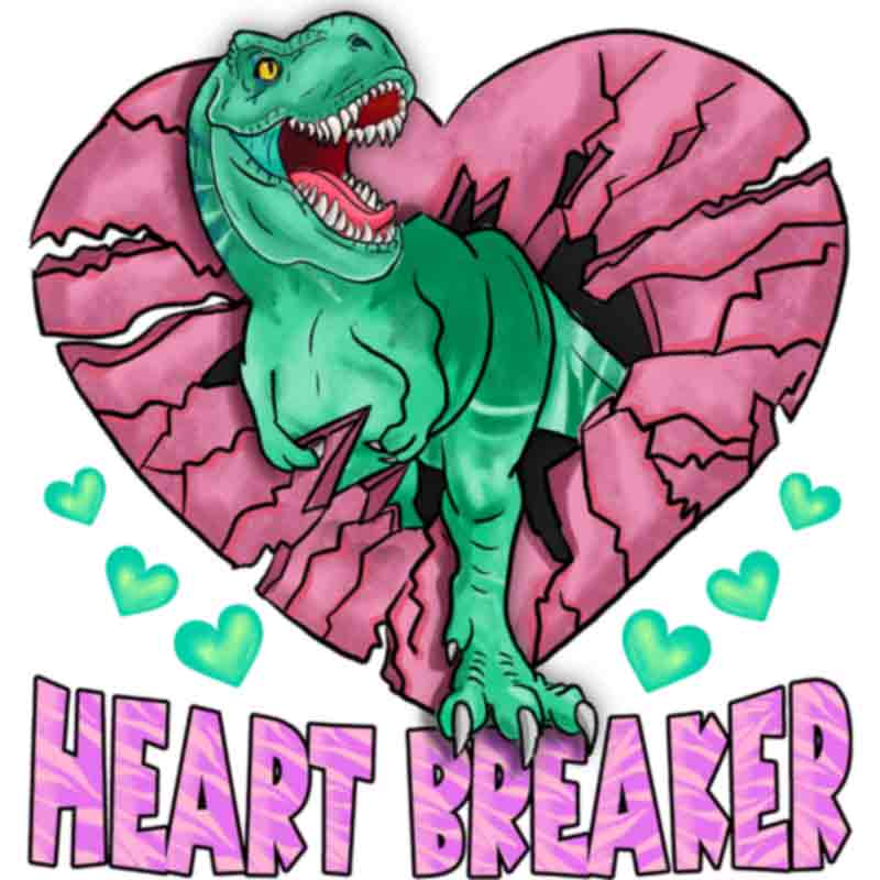 Trex Heart Breaker Pink Heart (DTF Transfer)