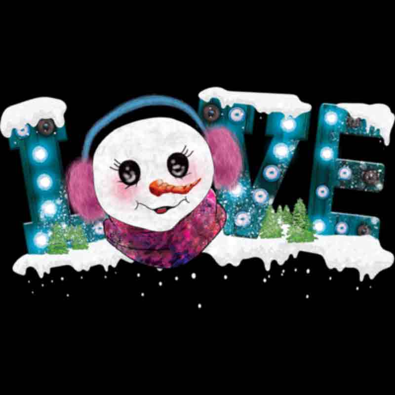 Cute Snow Girl Love Word (DTF Transfer)