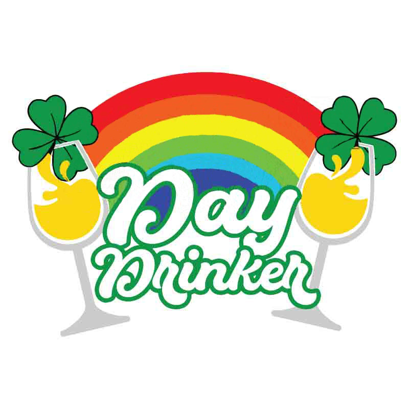 Day Drinker with White Wine (St. Patrick's Day) SVG