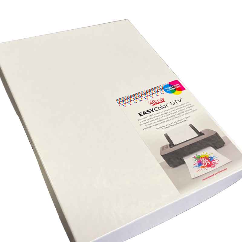 Siser EasyColor DTV Inkjet Printable Heat Transfer Craft Vinyl 8.4 x 11 -  50 Sheets 