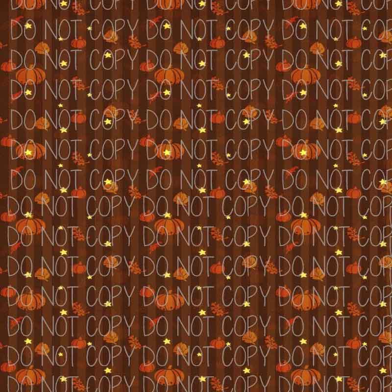 Autumn Pumpkins on Brown Patterned Adhesive Vinyl