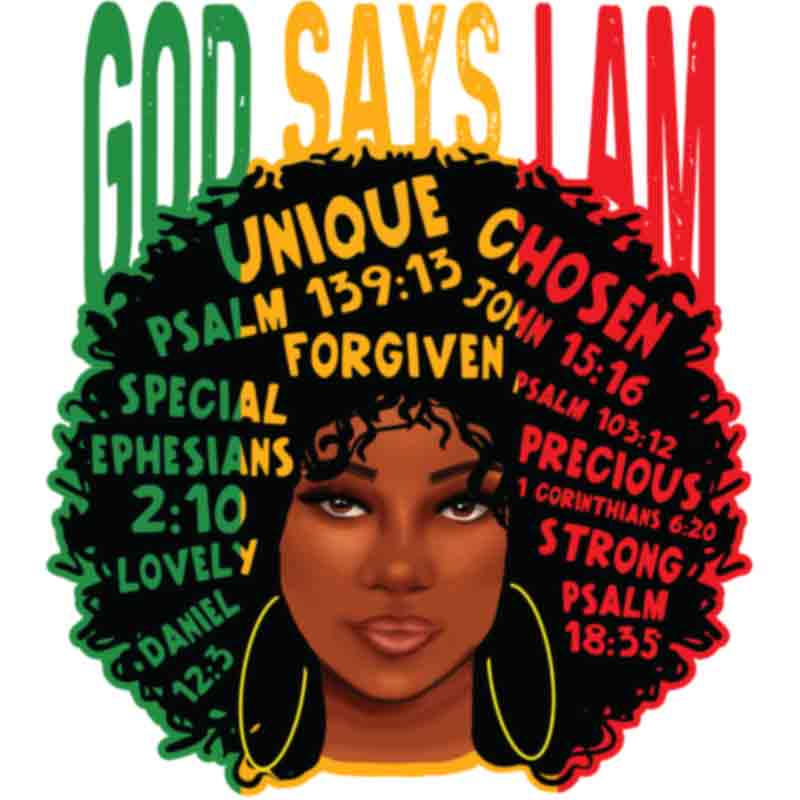 God Says I Am Black (DTF Transfer)