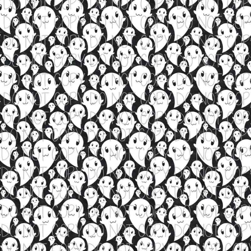 Halloween Friendly Ghosts Patterned Heat Transfer Vinyl (HTV)