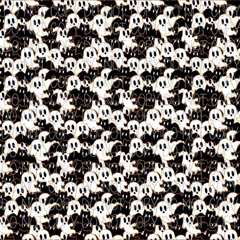 Halloween Ghosts and Black Cats Patterned Adhesive Vinyl