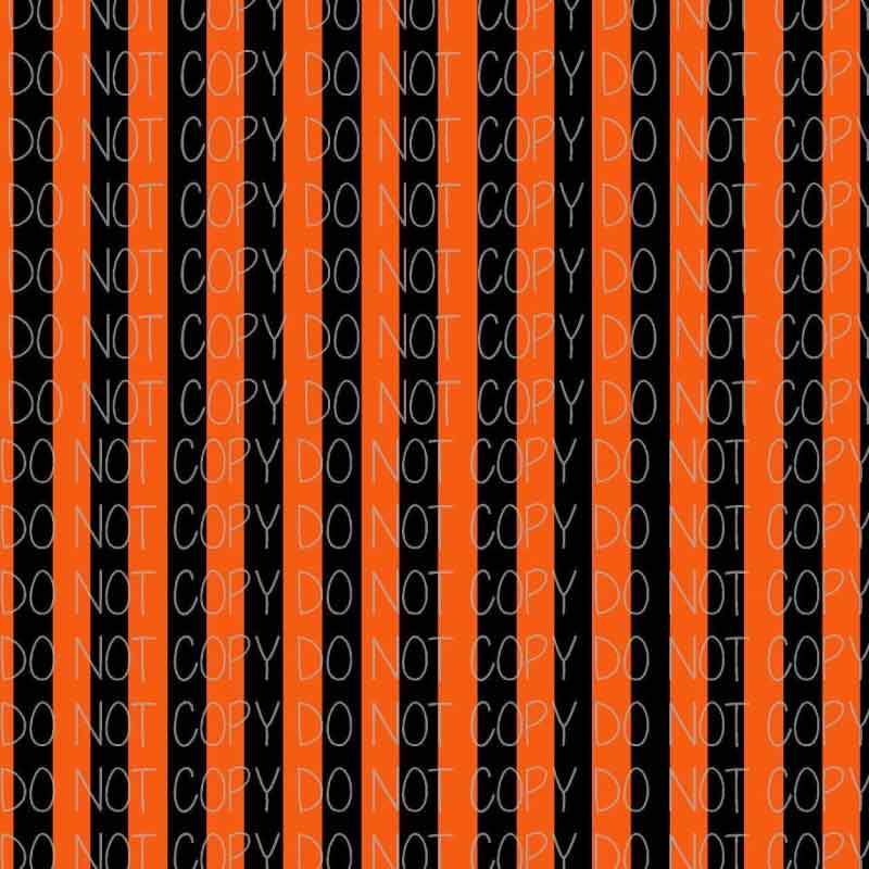 Halloween Orange and Black Stripes Patterned Heat Transfer Vinyl (HTV)
