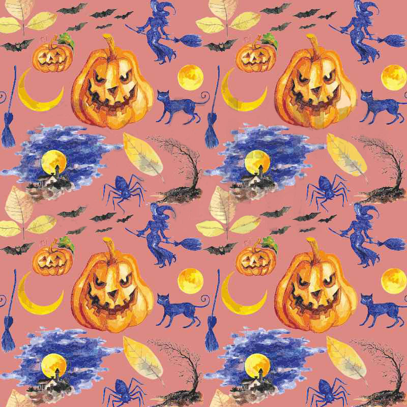 Pastel Halloween on Black Patterned HTV Vinyl Outdoor Adhesive Vinyl or  Heat Transfer Vinyl Halloween Vinyl, Printed Vinyl 365B 