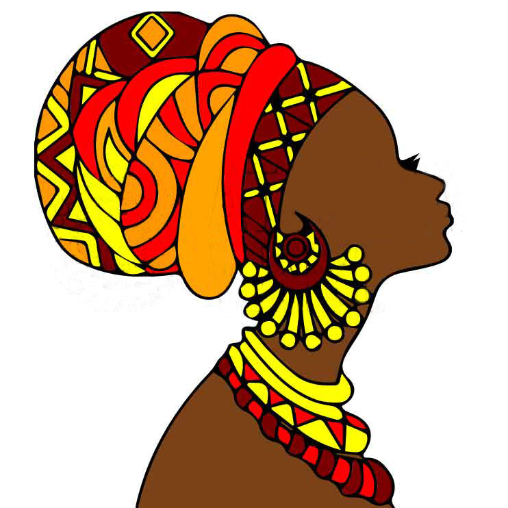 Headwrap Lady for Stained Glass SVG