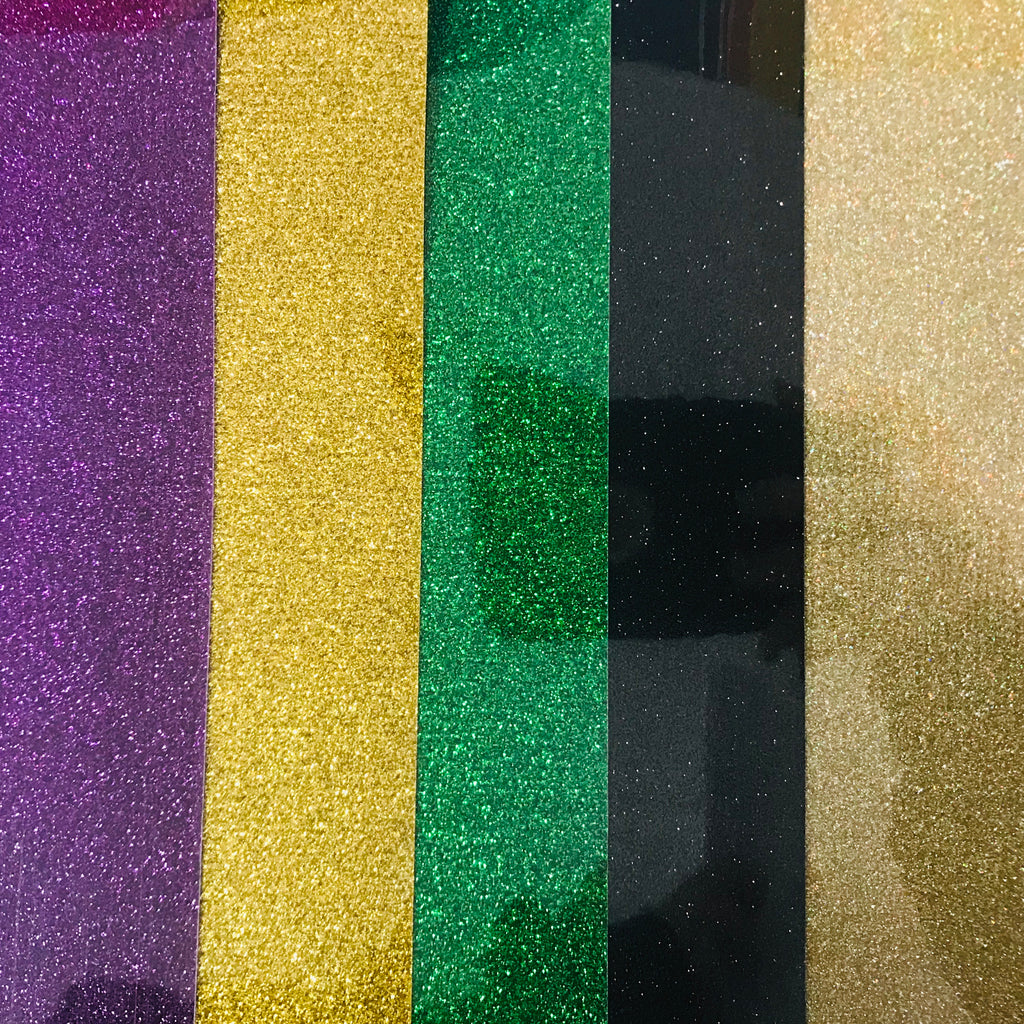 Mardi Gras Colors Siser Glitter Heat Transfer Vinyl (HTV) Bundle