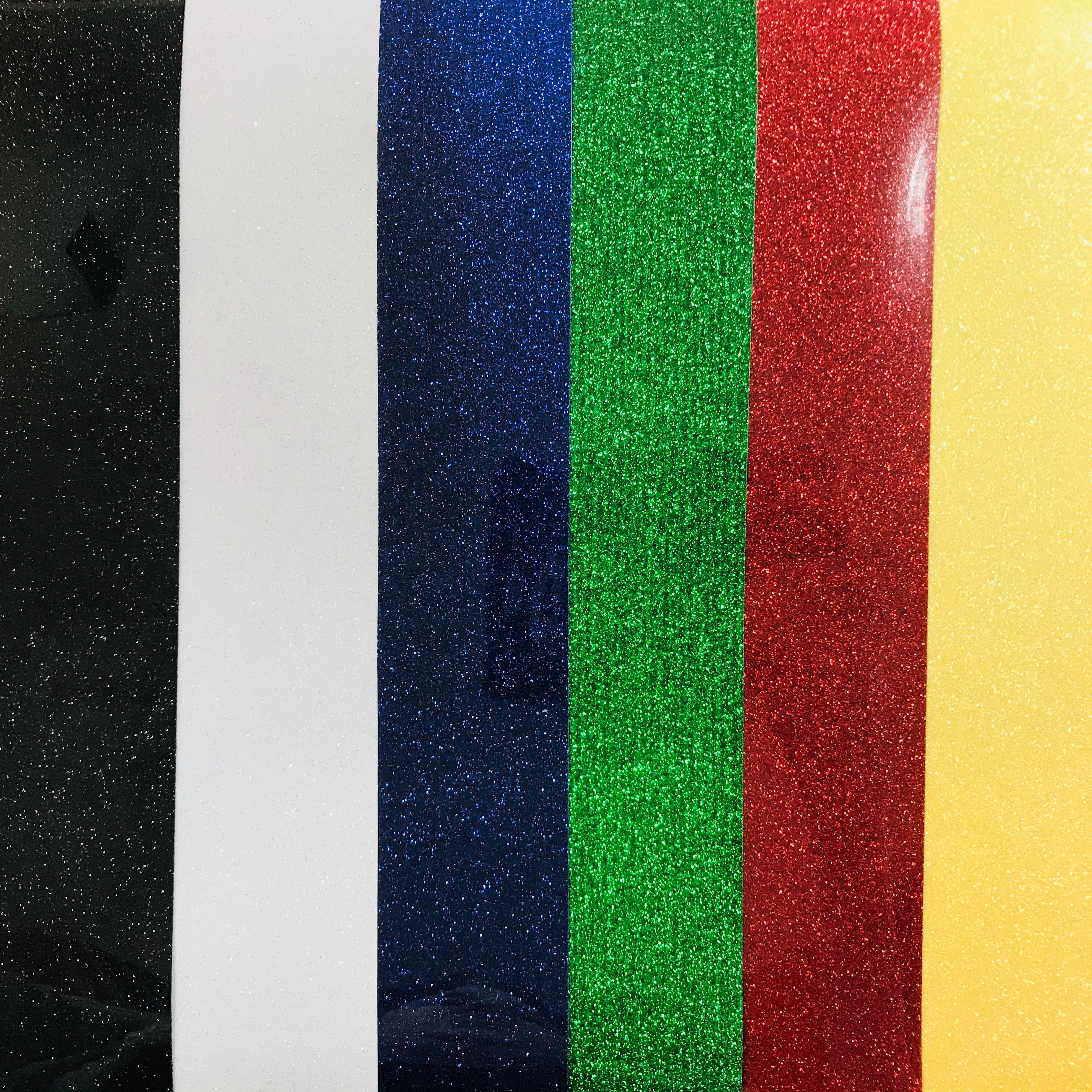 12 Rainbow White Siser Glitter Heat Transfer Vinyl (HTV)