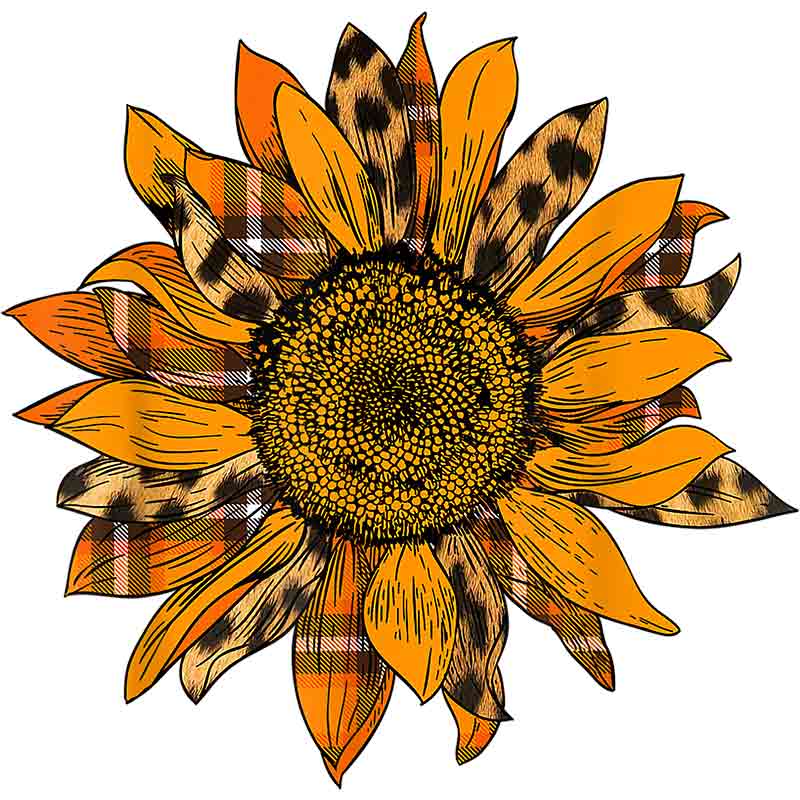 Leopard Sunflower Fall Vibes Floral Autumn (DTF Transfer)