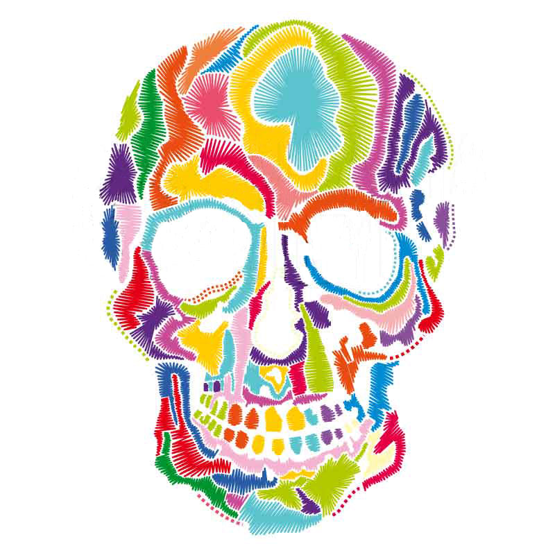 colorful sugar skulls