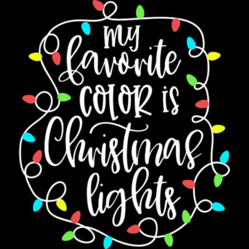 Favorite Color Christmas Lights (white) (DTF Transfer)
