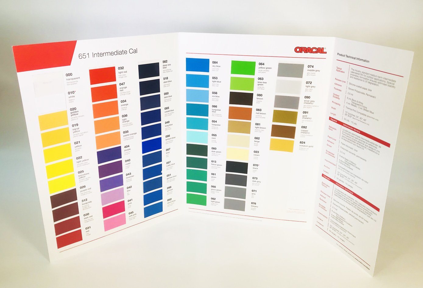 Oracal 651 Vinyl Color Chart Sample Brochure | Atlanta Vinyl