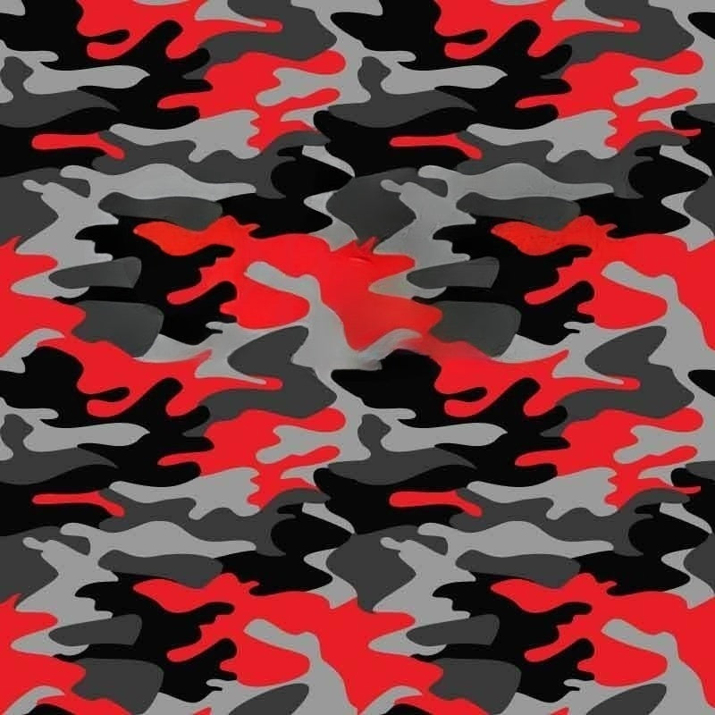 Red & Black Camouflage Patterned Adhesive Vinyl