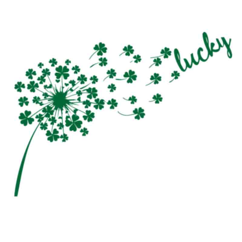 Lucky with Dandelion Shamrocks (St. Patrick's Day) SVG