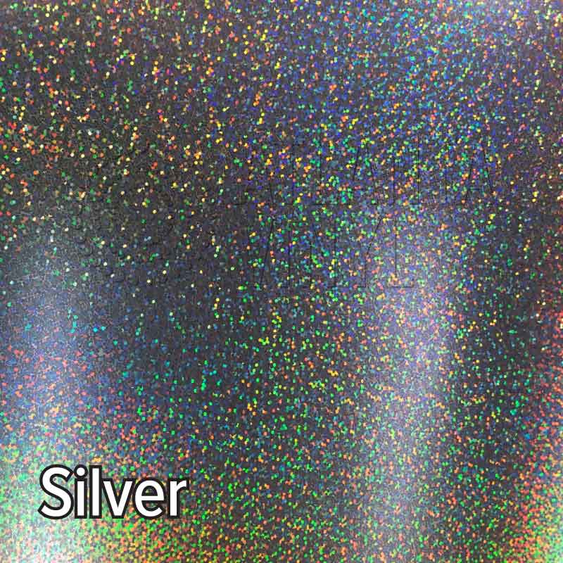 Silver Siser Holographic Heat Transfer Vinyl (HTV) (Bulk Rolls)